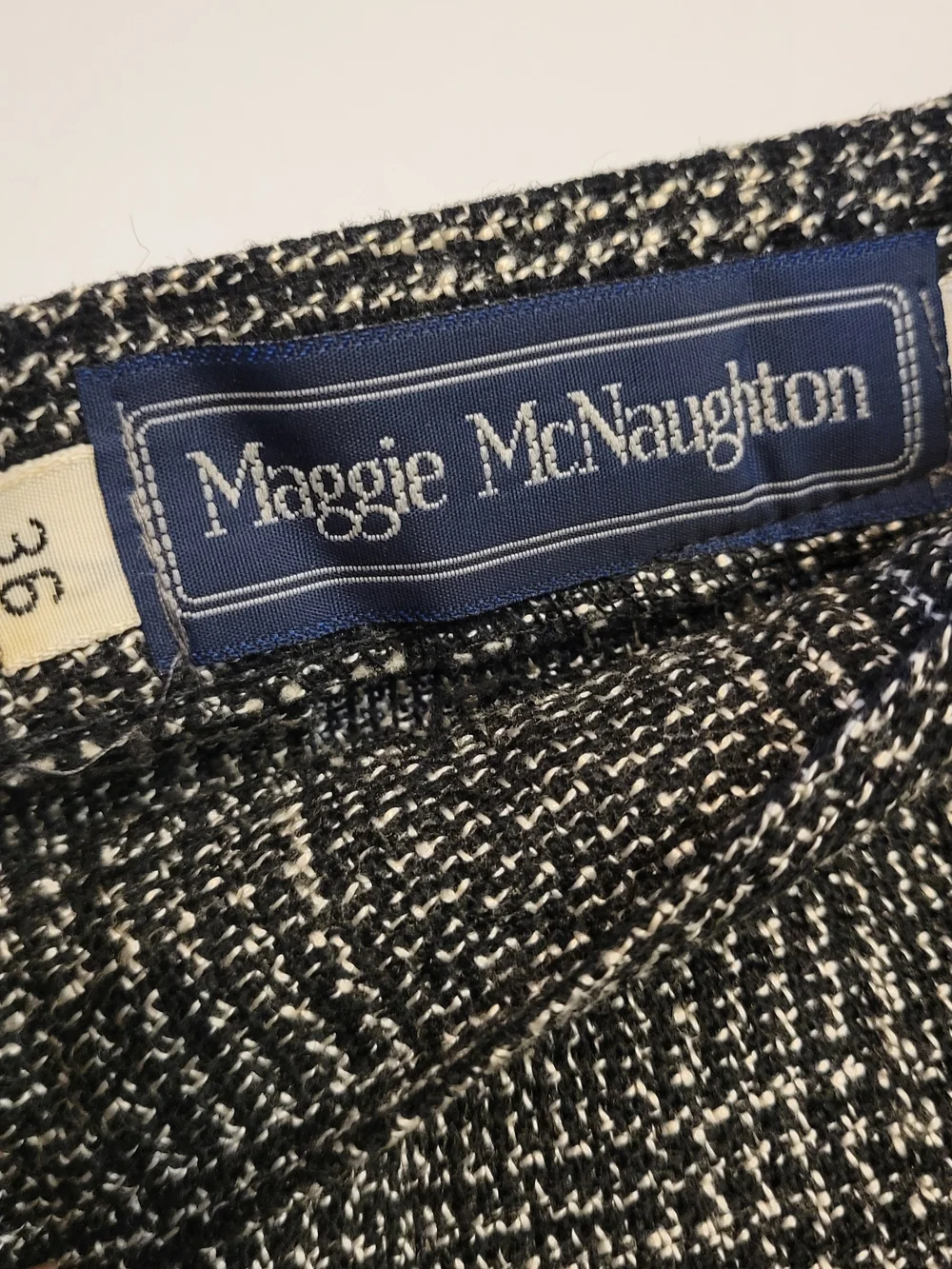 Maggie McNaughton Black White Pleated Skirt Size 18 USA Made Vintage - Picture 3 of 5